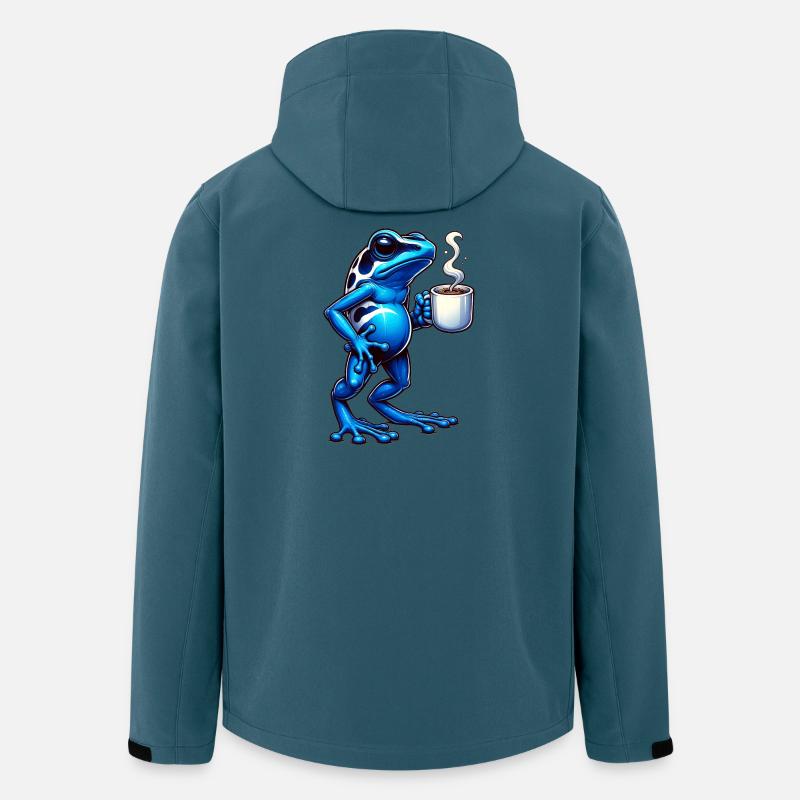 Pfeilgiftfrosch Frosch Kaffee - Recycelte Männer Softshell-Jacke von Stanley/Stella - Dunkles Petrol