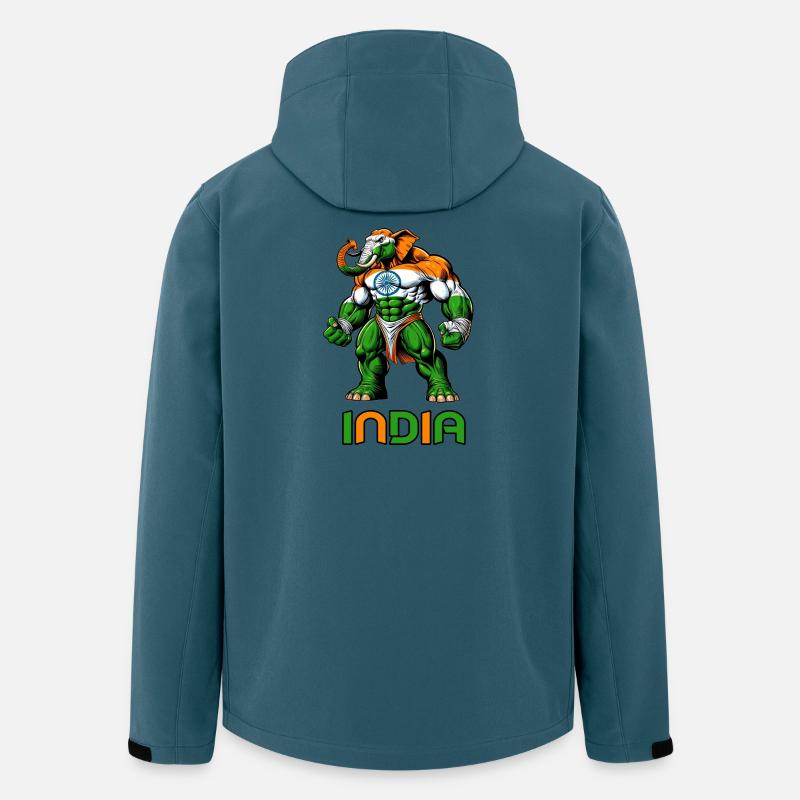 Indien Elefant Flaggen Design - Recycelte Männer Softshell-Jacke von Stanley/Stella - Dunkles Petrol