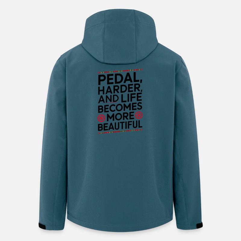 Conception de citation de cyclisme motivant - Veste softshell homme en polyester recyclé Stanley/Stella - bleu pétrole foncé