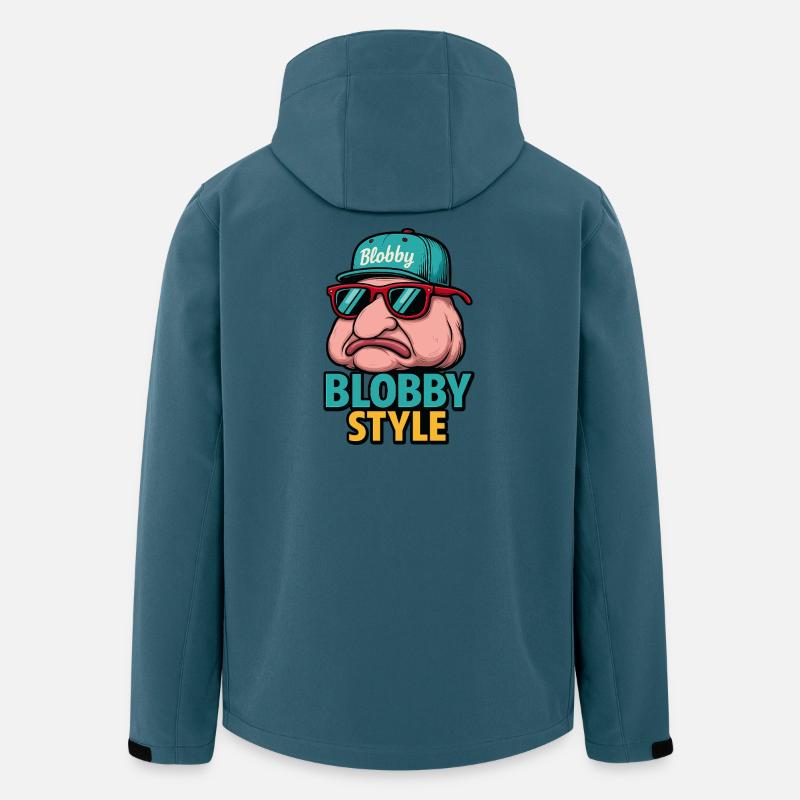 Blobby Style Cartoon Tee - Recycelte Männer Softshell-Jacke von Stanley/Stella - Dunkles Petrol