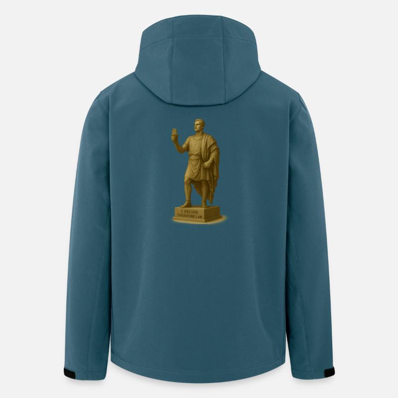 Antiker Philosophieroboter mit Smartphone - Recycelte Männer Softshell-Jacke von Stanley/Stella - Dunkles Petrol