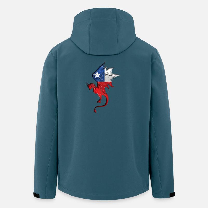 Flagge von Chile - Chile - Drachensilhouette - Recycelte Männer Softshell-Jacke von Stanley/Stella - Dunkles Petrol