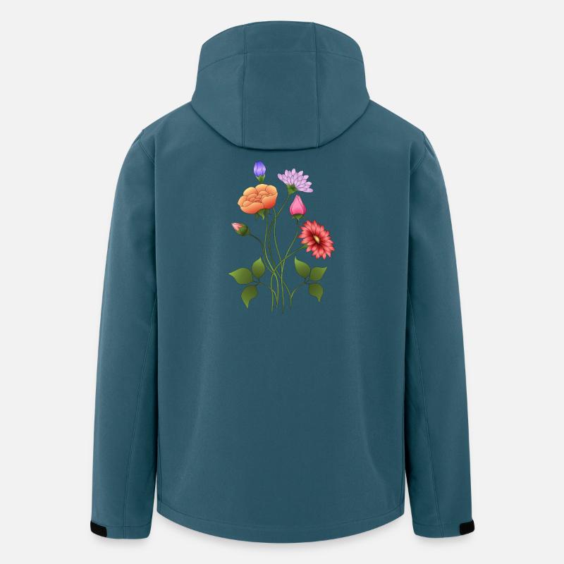 Blumen - Recycelte Männer Softshell-Jacke von Stanley/Stella - Dunkles Petrol
