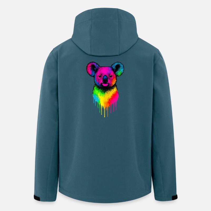 Rainbow Koala Neon Splatter - Men’s Recycled Softshell Jacket by Stanley/Stella - stargazer