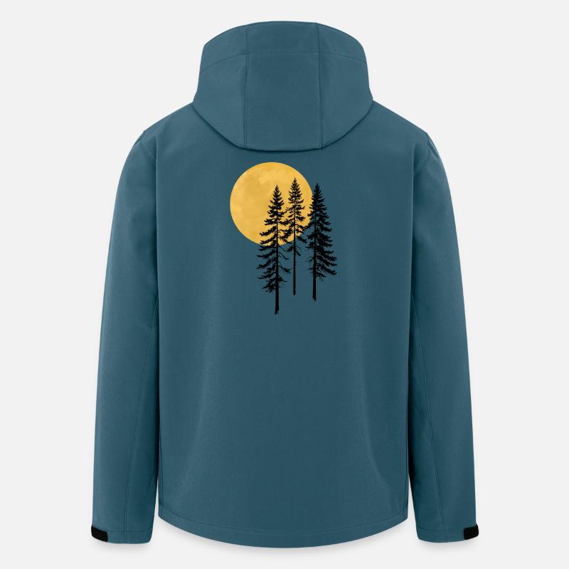Sunset Pine Silhouette - Recycelte Männer Softshell-Jacke von Stanley/Stella - Dunkles Petrol