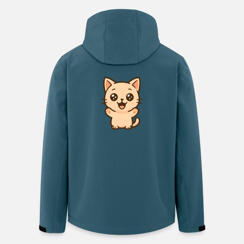 Kätzchen Kawaii Umarmung - Recycelte Männer Softshell-Jacke von Stanley/Stella - Dunkles Petrol