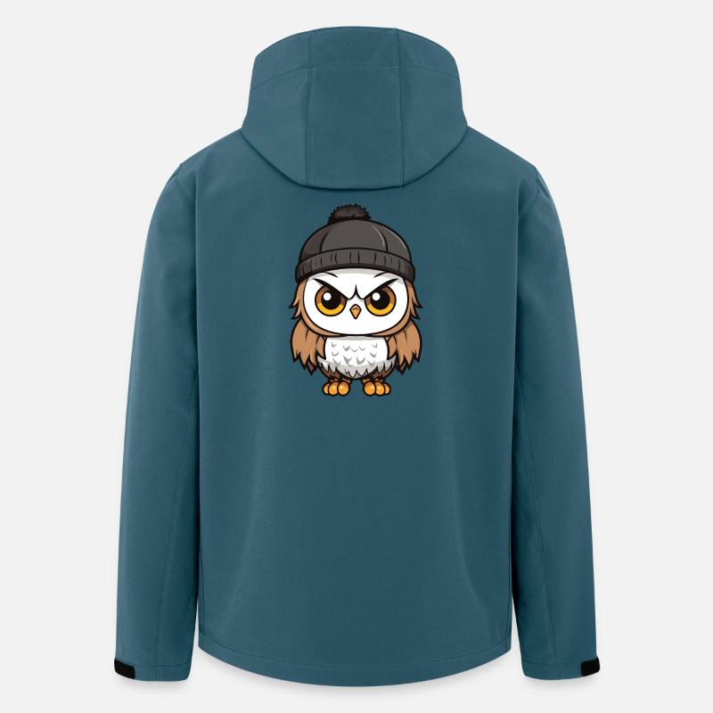 Eule Comic Winter Cozy - Recycelte Männer Softshell-Jacke von Stanley/Stella - Dunkles Petrol