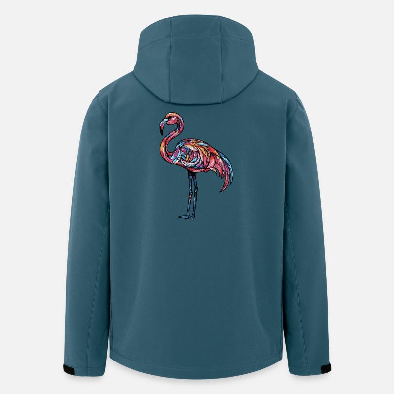 Flamingo Bunt - Recycelte Männer Softshell-Jacke von Stanley/Stella - Dunkles Petrol