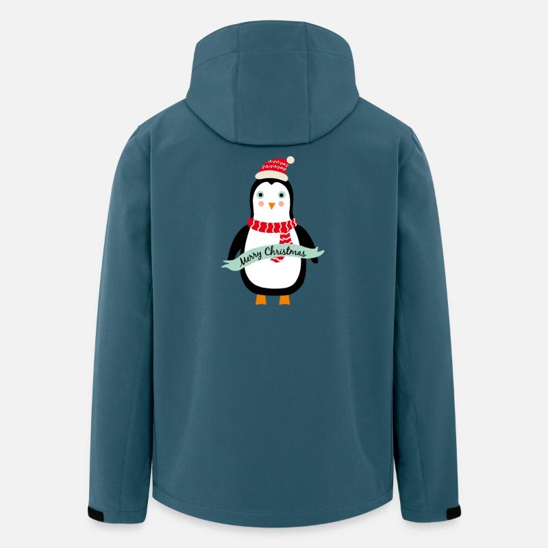 Süßer Weihnachts-Pinguin Merry Christmas - Recycelte Männer Softshell-Jacke von Stanley/Stella - Dunkles Petrol
