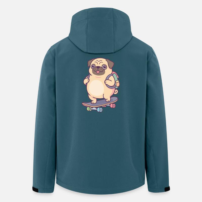 Pug Skateboard Rucksack - Recycelte Männer Softshell-Jacke von Stanley/Stella - Dunkles Petrol