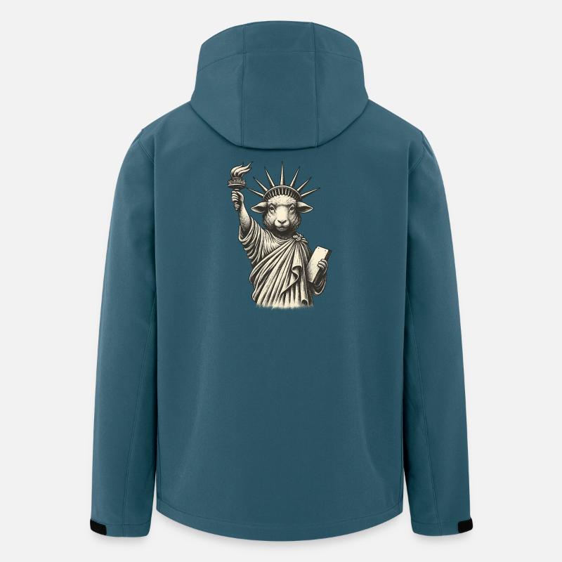 Freiheits-Schaf-Statue - Recycelte Männer Softshell-Jacke von Stanley/Stella - Dunkles Petrol