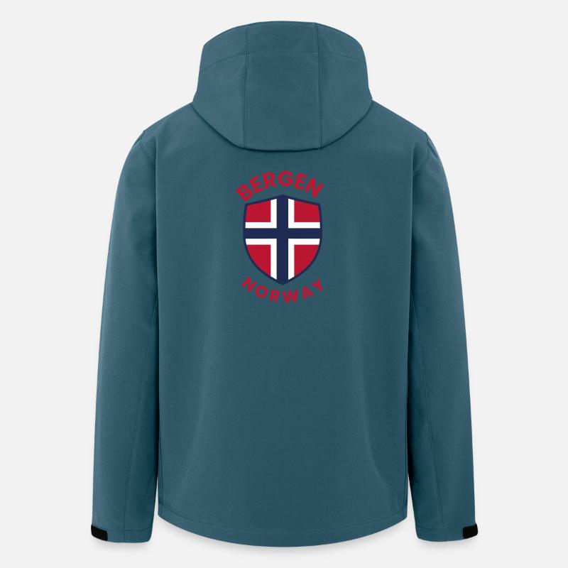 Bergen-Norwegen-Schildemblem - Recycelte Männer Softshell-Jacke von Stanley/Stella - Dunkles Petrol