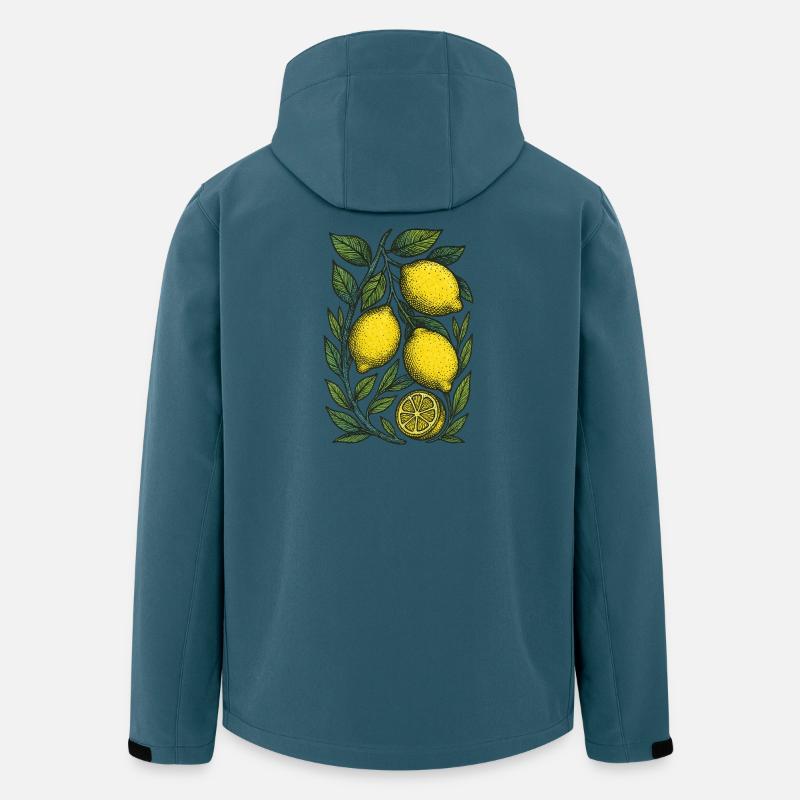 Lemon Branch Botanischer Druck - Recycelte Männer Softshell-Jacke von Stanley/Stella - Dunkles Petrol