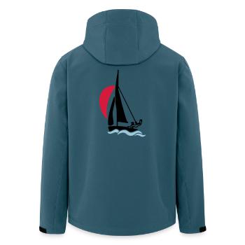 Bateau à voile pour jeunes (420 470 505) - Veste softshell homme en polyester recyclé Stanley/Stella - bleu pétrole foncé - Dos - AI Model Male 185 light (185cm)
