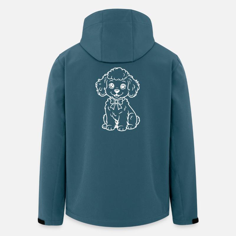 Caniche avec illustration d’arc - Veste softshell homme en polyester recyclé Stanley/Stella - bleu pétrole foncé