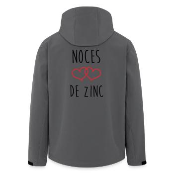 Zinkhochzeit 76 Jahre - Recycelte Männer Softshell-Jacke von Stanley/Stella - Dunkles Petrol - Hinten - AI Model Male 185 light (185cm)