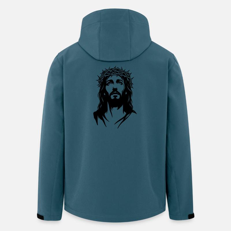 Jesus Christus Silhouette - Recycelte Männer Softshell-Jacke von Stanley/Stella - Dunkles Petrol