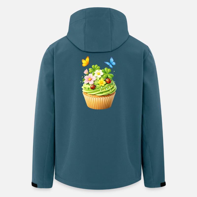 Frühlings Cupcake mit Blumen - Recycelte Männer Softshell-Jacke von Stanley/Stella - Dunkles Petrol