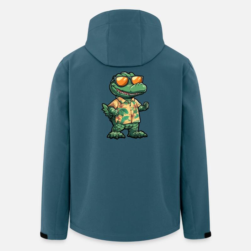 Aligator Comic Urlaub - Recycelte Männer Softshell-Jacke von Stanley/Stella - Dunkles Petrol