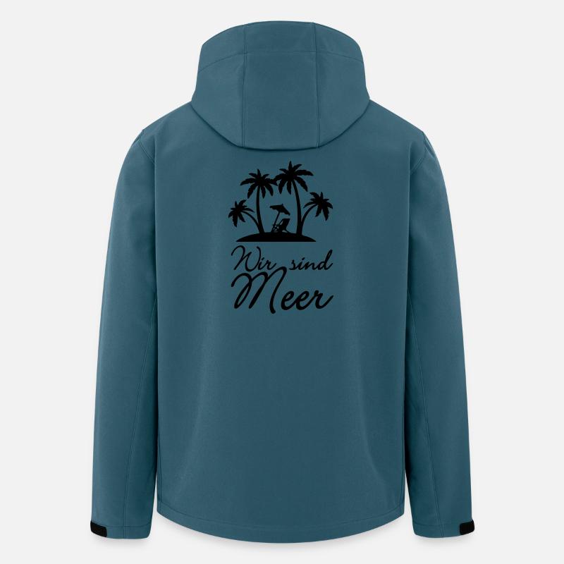 Wir sind Meer Urlaub Ferien Spruch Geschenk - Recycelte Männer Softshell-Jacke von Stanley/Stella - Dunkles Petrol