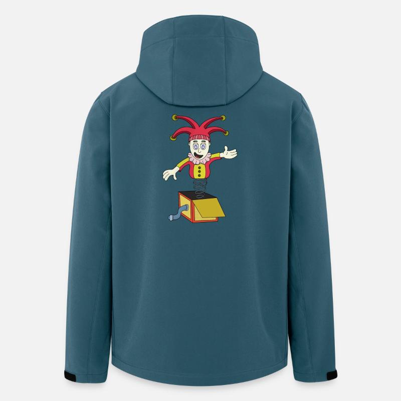 Überraschungsbox mit einem Clown - Recycelte Männer Softshell-Jacke von Stanley/Stella - Dunkles Petrol