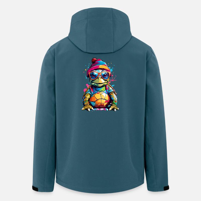 Schildkröte klein und Bunt - Recycelte Männer Softshell-Jacke von Stanley/Stella - Dunkles Petrol