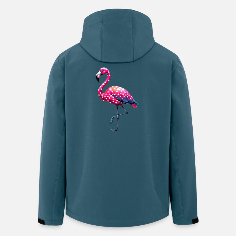 Gepunkteter Flamingo - Recycelte Männer Softshell-Jacke von Stanley/Stella - Dunkles Petrol