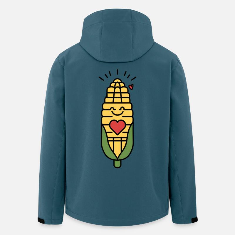 Lächelnder Mais mit Herz - Recycelte Männer Softshell-Jacke von Stanley/Stella - Dunkles Petrol