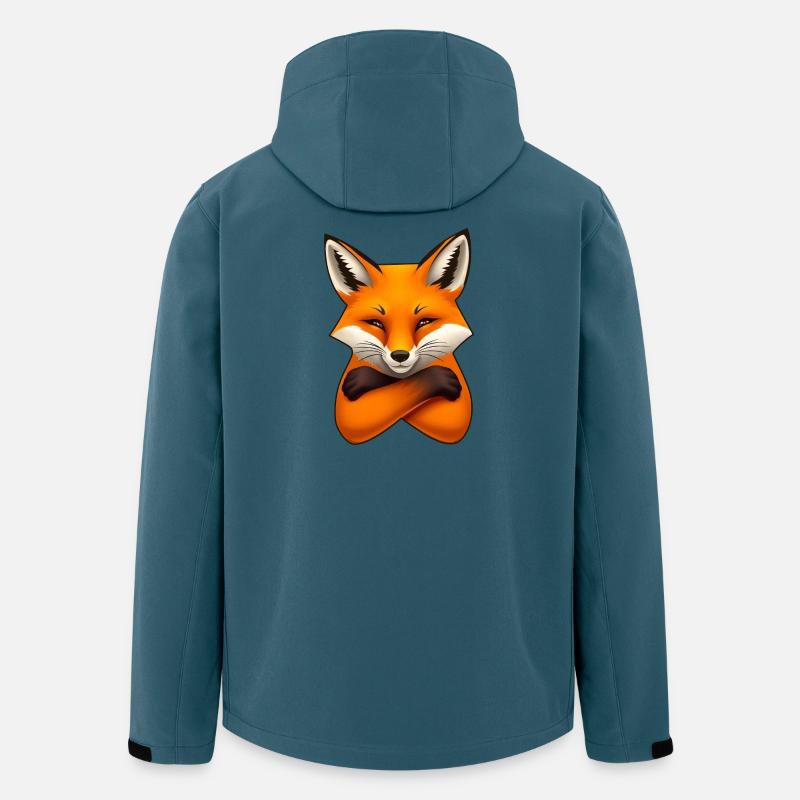 Fuchs Illustration – Minimalistisches Design - Recycelte Männer Softshell-Jacke von Stanley/Stella - Dunkles Petrol