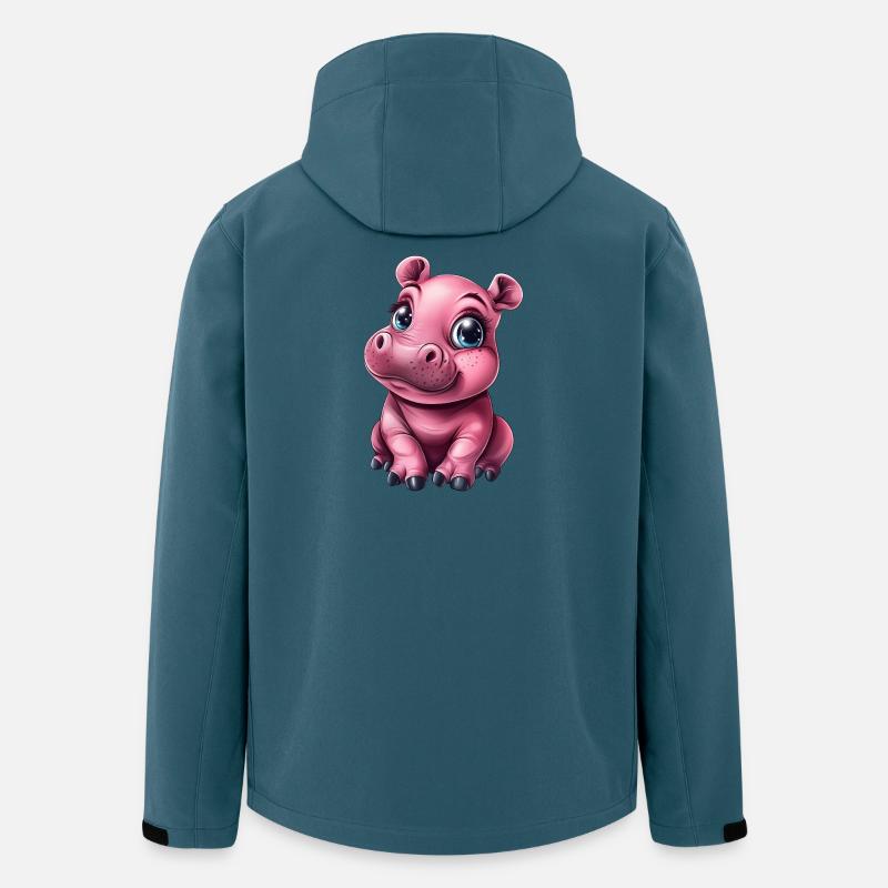 süßes pink rosa Baby Nilpferd - Recycelte Männer Softshell-Jacke von Stanley/Stella - Dunkles Petrol