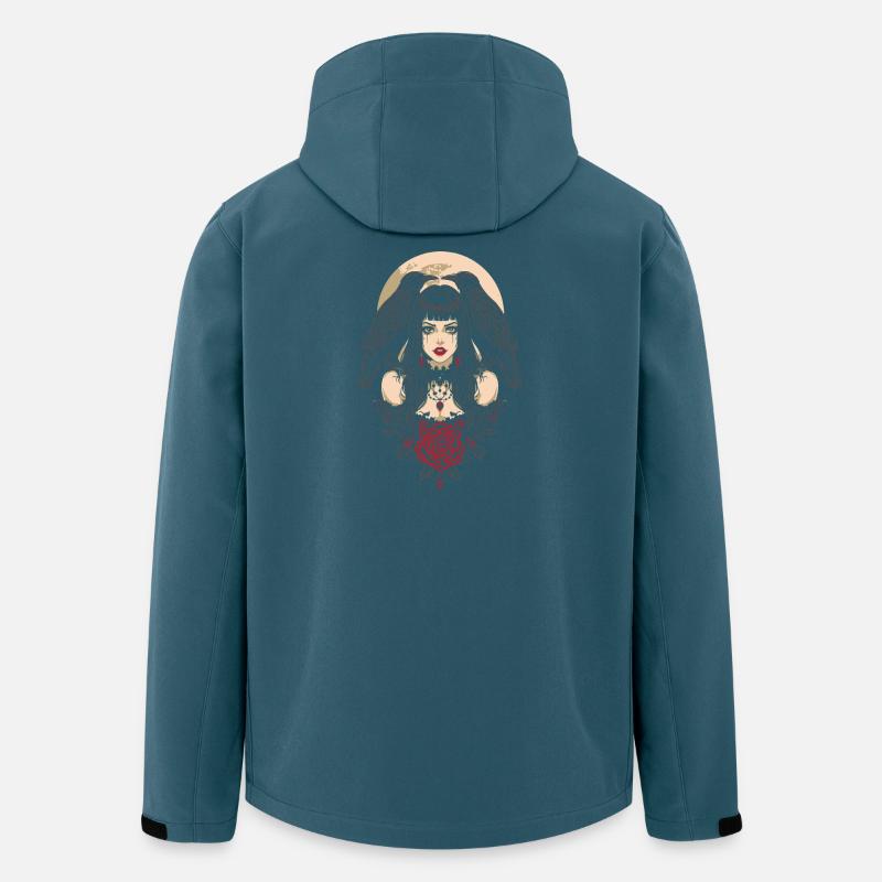 Gothic Mädchen mit Krähen Geschenk - Recycelte Männer Softshell-Jacke von Stanley/Stella - Dunkles Petrol
