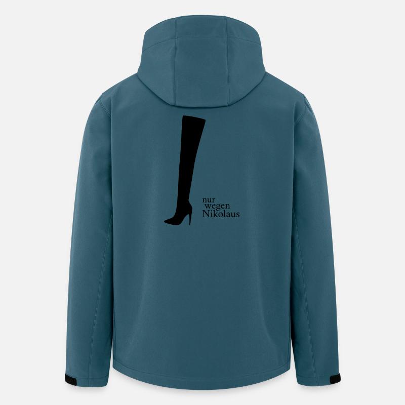 À cause de Saint-Nicolas - Veste softshell homme en polyester recyclé Stanley/Stella - bleu pétrole foncé