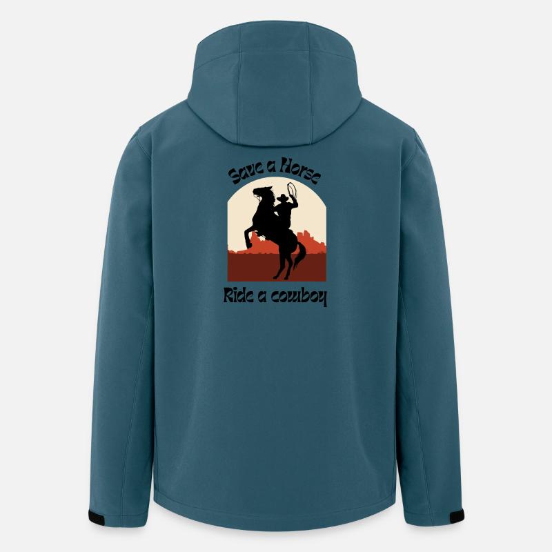 Sattelhelden Western Silhouette - Recycelte Männer Softshell-Jacke von Stanley/Stella - Dunkles Petrol