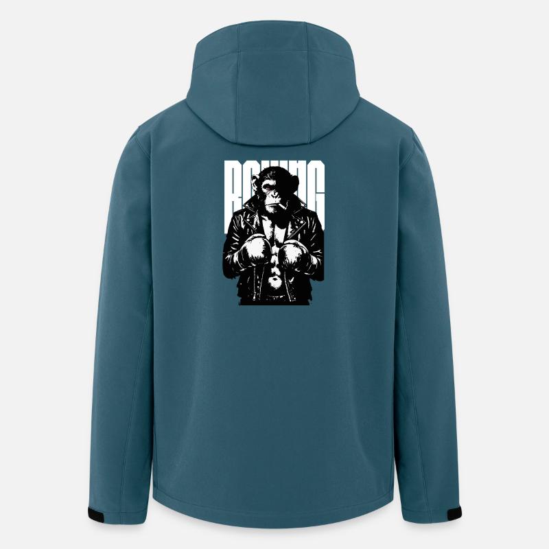 Monkey Boxer Rebel Monkey in Leder-Boxjacke - Recycelte Männer Softshell-Jacke von Stanley/Stella - Dunkles Petrol