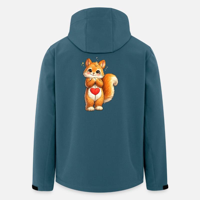 Schüchternes Eichhörnchen mit rotem Herz - Recycelte Männer Softshell-Jacke von Stanley/Stella - Dunkles Petrol