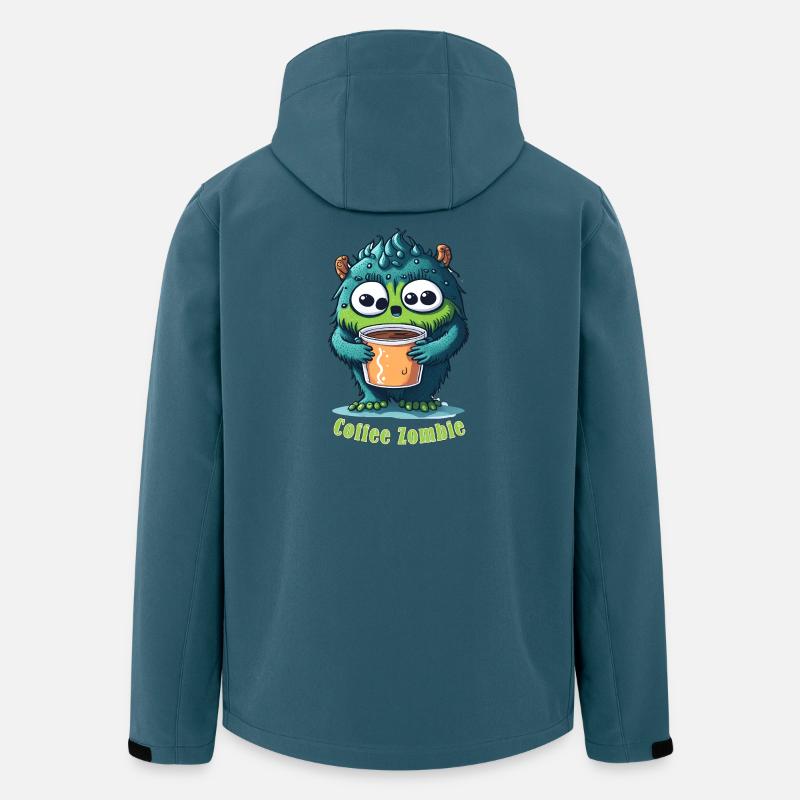 Kaffeemonster  - Koffein Zombie - Morgenmuffel - Recycelte Männer Softshell-Jacke von Stanley/Stella - Dunkles Petrol