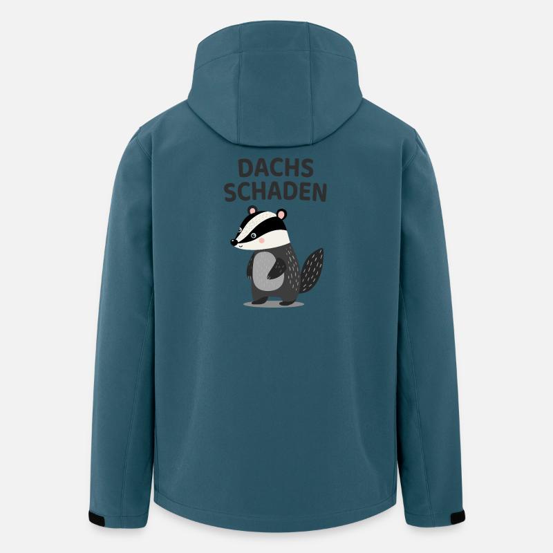 Dachs Schaden Lustiger Dachs Spruch - Recycelte Männer Softshell-Jacke von Stanley/Stella - Dunkles Petrol