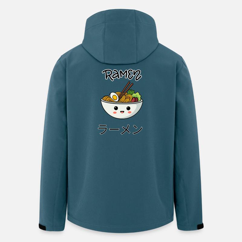 Kawaii Ramen Bowl Illustration - Recycelte Männer Softshell-Jacke von Stanley/Stella - Dunkles Petrol