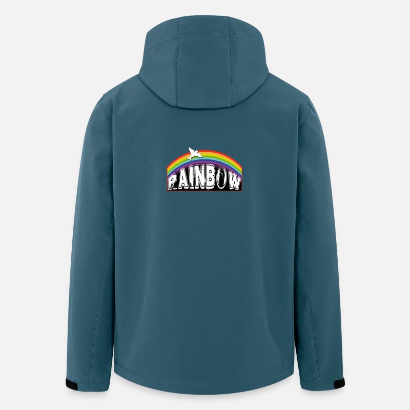 RAINBOW Schriftzug mit Taube - Recycelte Männer Softshell-Jacke von Stanley/Stella - Dunkles Petrol