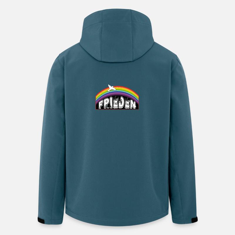 RAINBOW Regenbogen FRIEDEN - Recycelte Männer Softshell-Jacke von Stanley/Stella - Dunkles Petrol