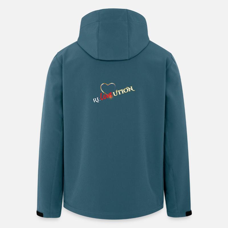 Liebevolution Herzrose Typo - Recycelte Männer Softshell-Jacke von Stanley/Stella - Dunkles Petrol