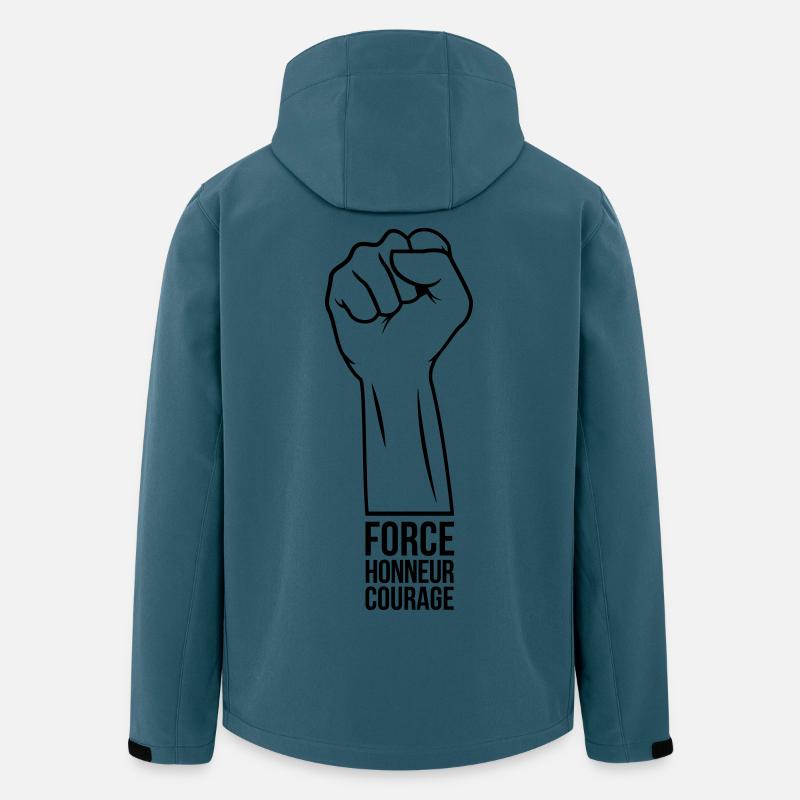 Force Honneur Courage - Veste softshell homme en polyester recyclé Stanley/Stella - bleu pétrole foncé