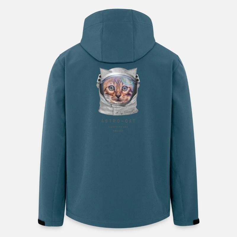 Astro cat Space cat Astronaut cat Katze im Weltall - Recycelte Männer Softshell-Jacke von Stanley/Stella - Dunkles Petrol