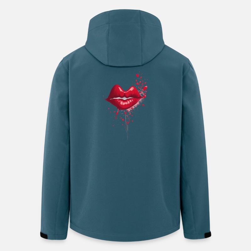 Kussrote Lippen Splash - Recycelte Männer Softshell-Jacke von Stanley/Stella - Dunkles Petrol