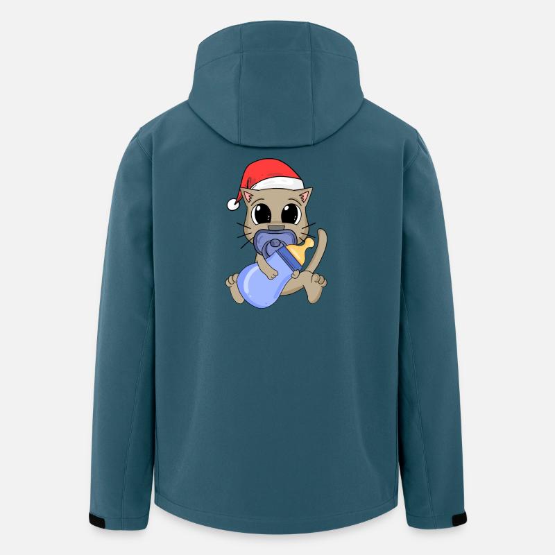 Katze Baby Weihnachten - Recycelte Männer Softshell-Jacke von Stanley/Stella - Dunkles Petrol