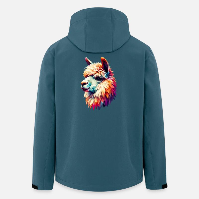 Polygonales Alpaka - Recycelte Männer Softshell-Jacke von Stanley/Stella - Dunkles Petrol