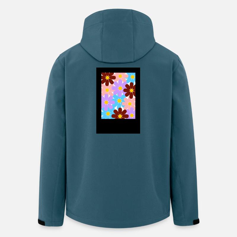 Bunte Blüten Muster - Recycelte Männer Softshell-Jacke von Stanley/Stella - Dunkles Petrol