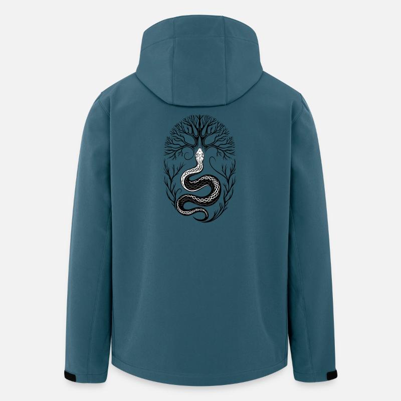 Schlange mit Baum im Winter - Recycelte Männer Softshell-Jacke von Stanley/Stella - Dunkles Petrol