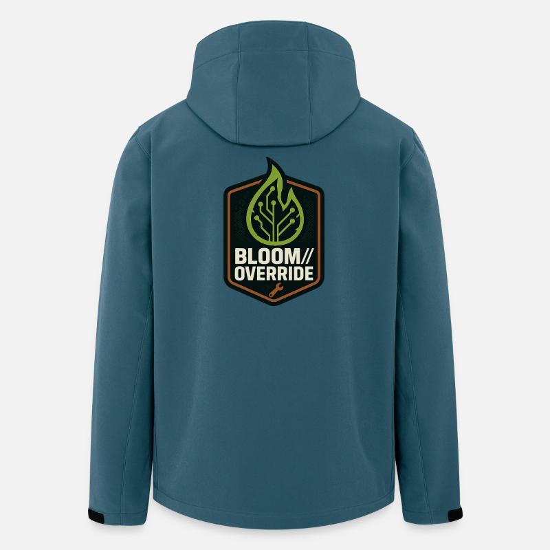 Bloom // Override – Solarpunk Emblem - Recycelte Männer Softshell-Jacke von Stanley/Stella - Dunkles Petrol