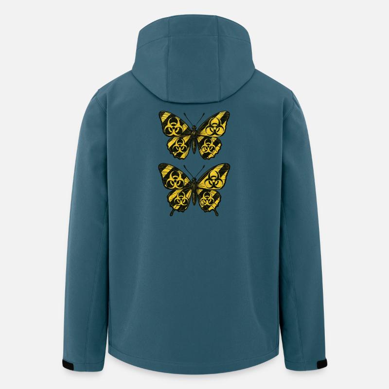 Schmetterlinge Untergrund-Bioharzard - Recycelte Männer Softshell-Jacke von Stanley/Stella - Dunkles Petrol
